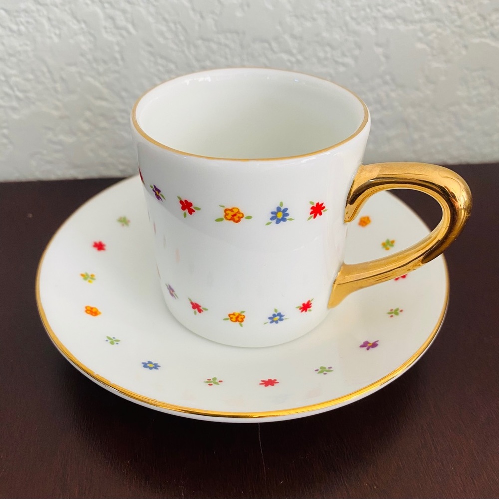 Vintage mini coffee tea espresso cup and saucer